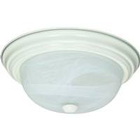 Nuvo Lighting 2 Light 11" Round Textured White Alabaster Glass Mushroom Shade Ceiling Light Fixture