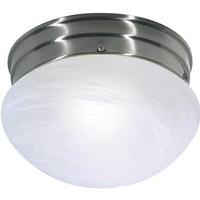 Nuvo Lighting 1 Light 8" Brushed Nickel Alabaster Glass Mushroom Shade Ceiling Light Fixture