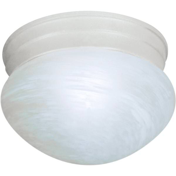 1 Light Textured White Alabaster Glass Mushroom Shade Ceiling Light Fixture