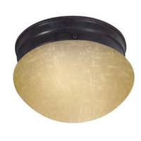 Nuvo Lighting 1 Light Mahogany Bronze Champagne Washed Linen Glass Shade Ceiling Light Fixture