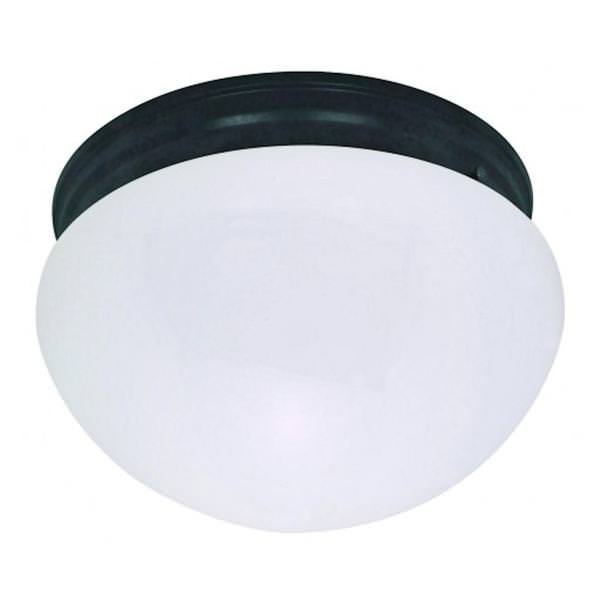 2 Light 10" Round Mahogany Bronze Frosted Mushroom Glass Shade Ceiling Light Fixture