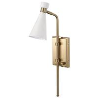 Nuvo Lighting 1 Light Wall Sconce Burnished Brass White Shade Wall Sconce
