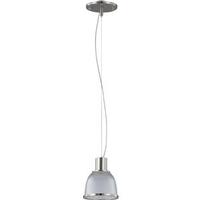 Nuvo Lighting 1 Light Brushed Nickel Clear Prismatic Glass Shade Pendant Light Fixture