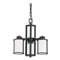 Nuvo Lighting 3 Light Aged Bronze Satin White Glass Shades Chandelier Light Fixture
