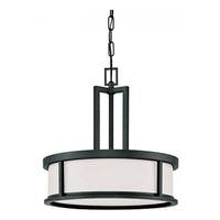 View 4 Light Aged Bronze Satin White Glass Shade Pendant Light Fixture