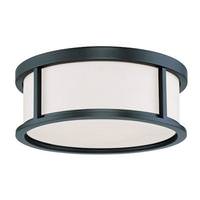 View 3 Light 15" Round Aged Bronze Satin White Glass Shade Ceiling Light Fixture