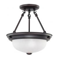 Nuvo Lighting 2 Light Mahogany Bronze Frosted White Glass Shade Ceiling Light Fixture