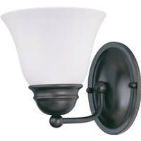 Nuvo Lighting 1 Light Mahogany Bronze Frosted White Glass Shade Vanity Light Fixture