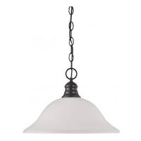 Nuvo Lighting 1 Light Mahogany Bronze Frosted White Glass Shade Pendant Light Fixture