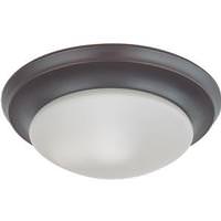 Nuvo Lighting 1 Light Mahogany Bronze Frosted White Glass Shade Ceiling Light Fixture