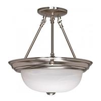Nuvo Lighting 3 Light Brushed Nickel Alabaster Glass Shade Ceiling Light Fixture
