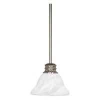 View 1 Light Brushed Nickel Alabaster Glass Shade Mini Pendant Light Fixture