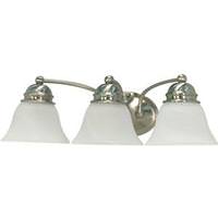 View 3 Light Brushed Nickel Alabaster Glass Shades Vanity Light Fixture