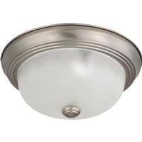 Nuvo Lighting 2 Light Brushed Nickel Frosted White Glass Shade Ceiling Light Fixture