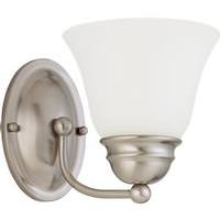 Nuvo Lighting 1 Light Brushed Nickel Frosted White Glass Shade Vanity Light Fixture