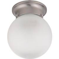 Nuvo Lighting 1 Light Brushed Nickel Frosted White Glass Ball Shade Ceiling Light Fixture