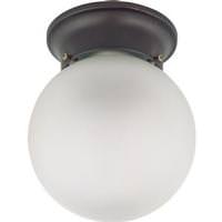 Nuvo Lighting 1 Light Mahogany Bronze Frosted White Glass Shade Ceiling Light Fixture