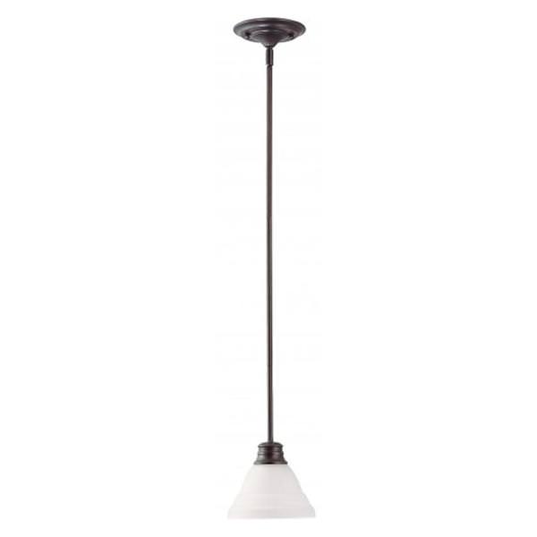 1 Light Mahogany Bronze Frosted Glass Shade Mini Pendant Light Fixture
