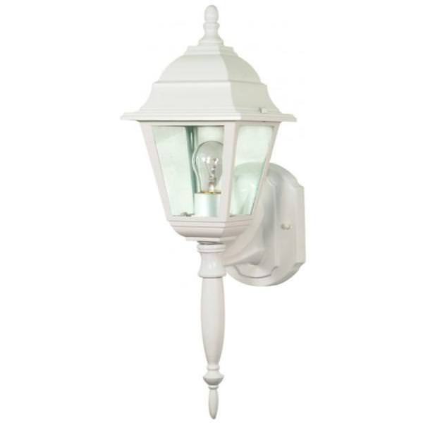 1 Light White Clear Seed Glass Shade Wall Lantern