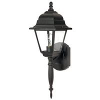 View 1 Light Textured Black Clear Seed Glass Shade Wall Lantern