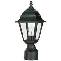 Nuvo Lighting 1 Light 14" Textured Black Clear Glass Shade Post Lantern
