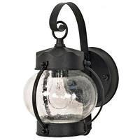 Nuvo Lighting 1 Light Textured Black Clear Seed Glass Shade Wall Lantern
