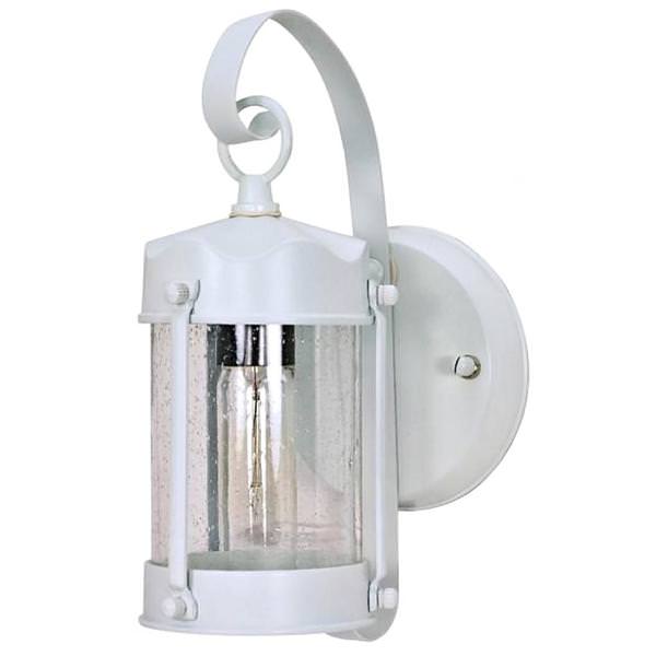 1 Light White Clear Seed Glass Shade Wall Lantern