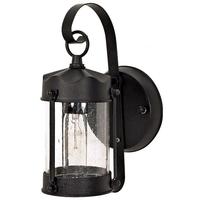 1 Light Textured Black Clear Seed Glass Shade Wall Lantern