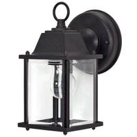 Nuvo Lighting 1 Light Textured Black Clear Beveled Glass Shade Wall Lantern