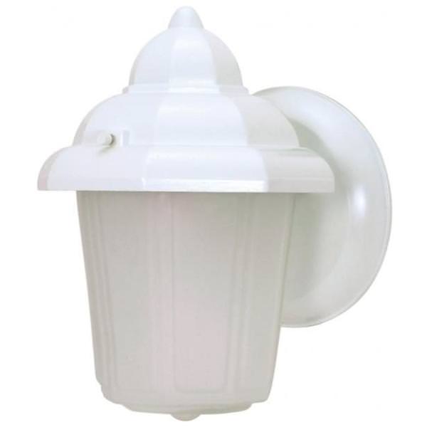 1 Light White Clear Beveled Glass Shade Wall Lantern