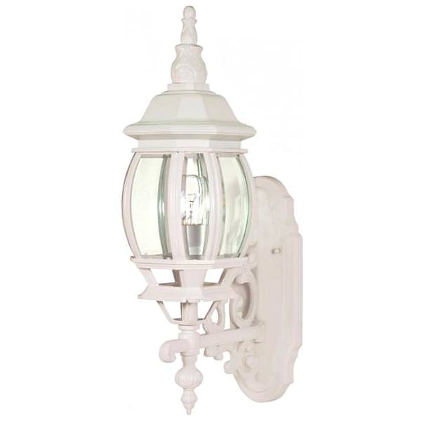 1 Light 20" White Clear Beveled Glass Shade Wall Lantern