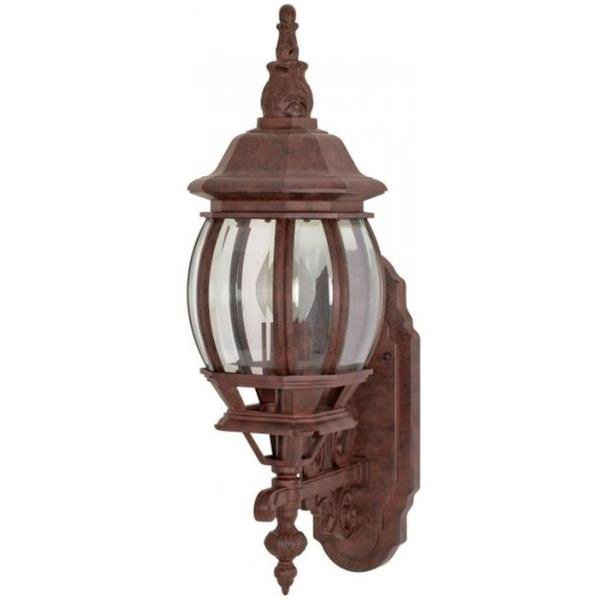 1 Light 20" Old Bronze Clear Beveled Glass Shade Wall Lantern
