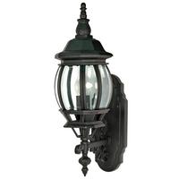Nuvo Lighting 1 Light 20" Textured Black Clear Beveled Glass Shade Wall Lantern