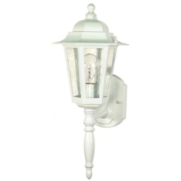 1 Light 20" White Clear Seed Glass Shade Wall Lantern