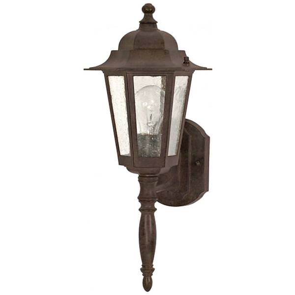 1 Light Old Bronze Clear Seed Glass Shade Wall Lantern