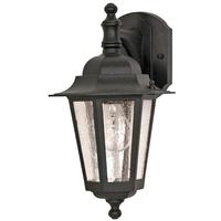 Nuvo Lighting 1 Light Textured Black Clear Seed Glass Shade Wall Lantern