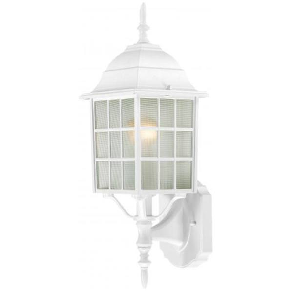 1 Light 18" White Frosted Glass Shade Wall Lantern