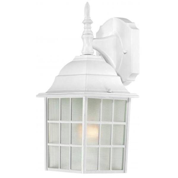 1 Light 14" White Frosted Glass Shade Wall Lantern