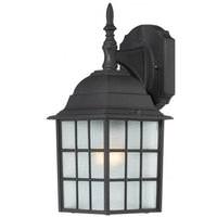 Nuvo Lighting 1 Light 14" Textured Black Frosted Glass Shade Wall Lantern