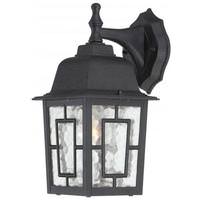 Nuvo Lighting 1 Light 12" Textured Black Clear Water Glass Shade Wall Lantern