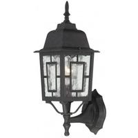 Nuvo Lighting 1 Light 17" Textured Black Clear Water Glass Shade Wall Lantern
