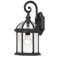 Nuvo Lighting 1 Light 15" Textured Black Clear Beveled Glass Shade Wall Lantern
