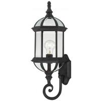 Nuvo Lighting 1 Light 22" Textured Black Clear Beveled Glass Shade Wall Lantern