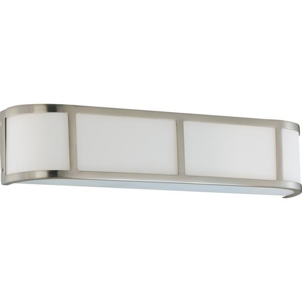 3 Light Brushed Nickel White Satin Glass Shade Wall Sconce Light Fixture