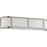 Nuvo Lighting 3 Light Brushed Nickel White Satin Glass Shade Wall Sconce Light Fixture