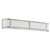 View 4 Light Brushed Nickel White Satin Glass Shade Wall Light Fixture