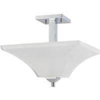 View 2 Light Polished Chrome Sandstone Etched Glass Shade Ceiling Light Fixture