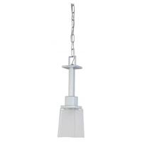 View 1 Light Polished Chrome Sandstone Etched Glass Shade Mini Pendant Light Fixture