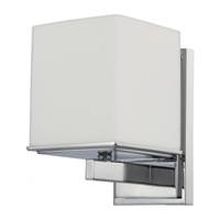 Nuvo Lighting 1 Light Polished Chrome White Satin Glass Shade Vanity Light Fixture