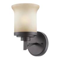 Nuvo Lighting 1 Light Dark Chocolate Bronze Saffron Glass Shade Vanity Light Fixture